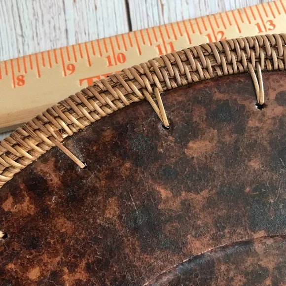 Pier 1 Faux Leather Decorative Plate - Picture 6 of 7